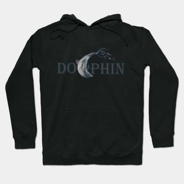 dolphin lowpoly art Hoodie by Amartwork